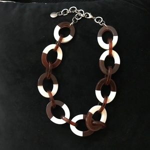 Pono by Joan Goodman Resin Necklace, Brown/White